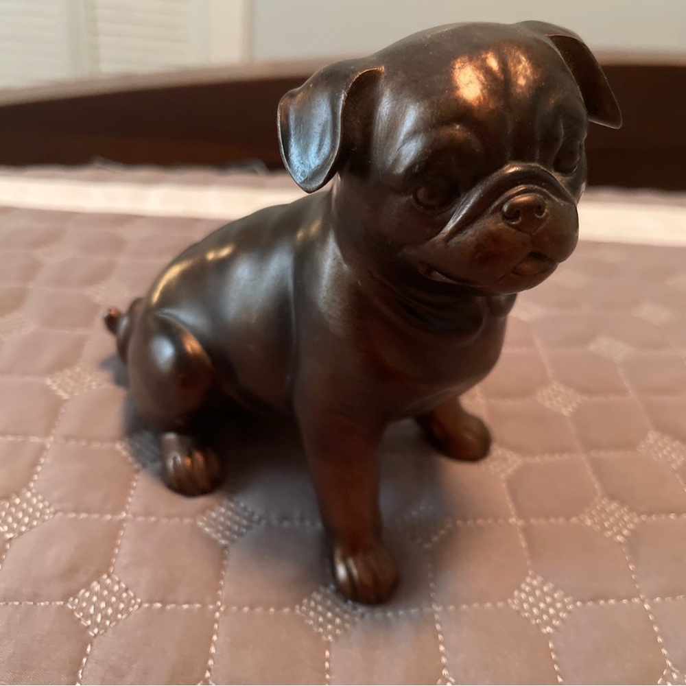 Pug decor 5” bronze color pug figurine